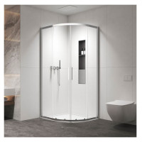 Овална душ кабина IZY 200, 80-90х80-90х200 см, прозрачно стъкло, хром Овална душ кабина IZY 200, 80-90х80-90х200 см, прозрачно стъкло, хром